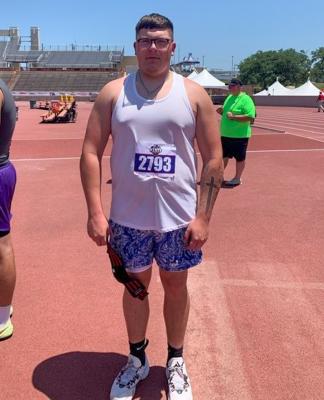 Buena Vista senior Cole Brauchi is pictured at the state track meet at Mike A. Myers Track & Soccer Stadium in Austin on April 14.
