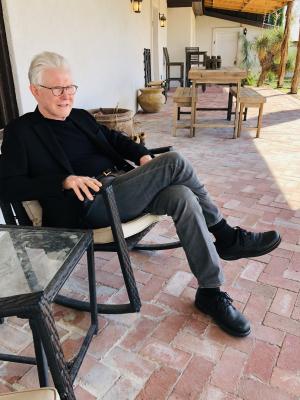 Royce Coleman relaxed at the historic Achterburg house befor attending the Grandfalls-Royalty High School reunion. Staying i Room #3, he thoroughly enjoyed sitting in the shade of the veranda Photo by Jeremy Gonzalez