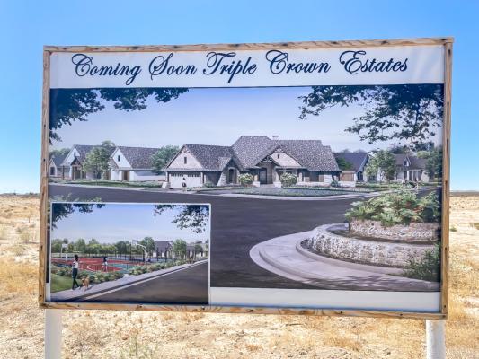 The Triple Crown Estates sign can found at the intersection of Fifth Street and Greasewood Street near the Fort Stockton Middle School. The sign represents a view of what the subdivision could look like when developed. A ribbon cutting/groundbreaking ceremony will likely be had near the location in the coming months. File Photo