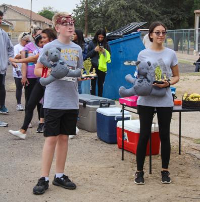 In the 0-13-year-old division Jeremiah Shuttleworth, left, placed second and Amelia Ingram, right, placed first. Not pictured is Baby Daniel and Dekayla Lance who placed third.