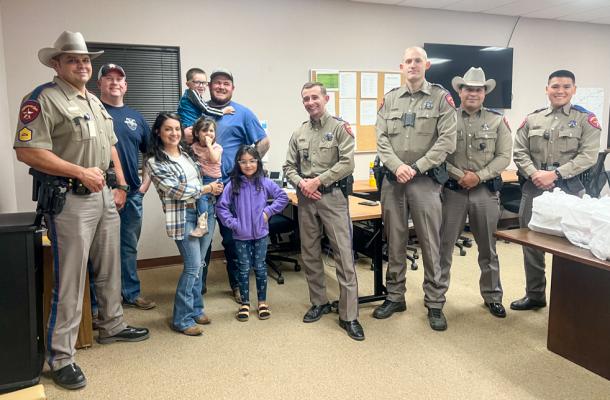 Law enforcement with the Texas State Troopers, Pecos County Division received free meals from the King family on Monday. 