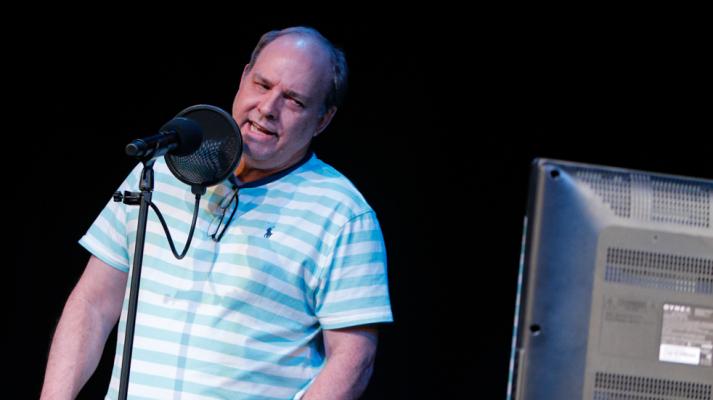 Fort Stockton resident Kyle Card sings in the Karaoke night competition in 2021 at Fort Stockton Community Theatre. File Photo