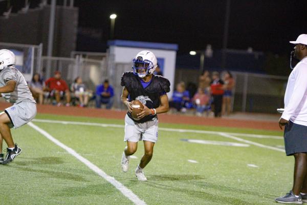 Junior Marco Garcia is one of two candidates for the varsity quarterback position this upcoming season for the Panthers. The four-sport athlete, who also plays basketball, baseball, and runs track, was the back-up to Dominic Aguilar a season ago. Garcia ran for two touchdowns on five carries a season ago in action against Pecos and Mountain View. 