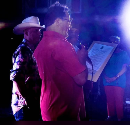 El Paso Tejano Mix Radio Station set the tone for a good time leading up to the opening performance of Nunie Rubio and the Tornado Legends. Nunie was honored with a proclamation of recognition from the City of Fort Stockton and presented by Mayor Chris Alexander. 