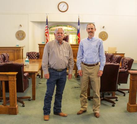 Representative Andrew Murr (R-Junction) made a stop in Fort Stockton to speak with county and city officials on Nov. 15 at the Pecos County Courthouse. Murr stated during his speech that Pecos County will be a part of District 53 starting in 2023, meaning Pecos County residents will have the opportunity to vote for him as their state representative this upcoming election. Pictured with Murr is Pecos County Judge Joe Shuster.