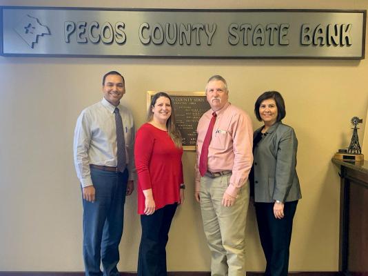 Pecos County State Bank had four employees, Isai Rojas, Lisa Chavarria, Bill McAnally, Amy Roberts Ontiveros