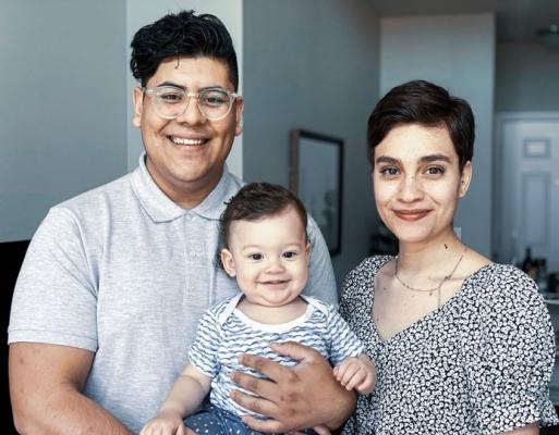 New First United Methodist of Fort Stockton pastor Efrain Belmontes, left, is pictured with his son Luka and wife Abby. 