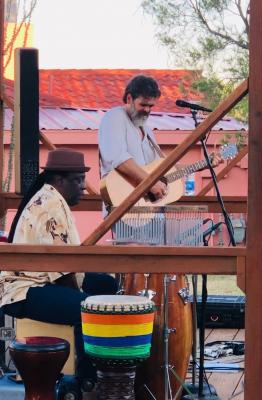 Stephen K. Morris and Luiz Coutinho rocked the Summer Off The Patio stage last Thursday. The Annie Riggs Memorial Museum’s concert series has become a beloved summer tradition. Photo by Jeremy Gonzalez