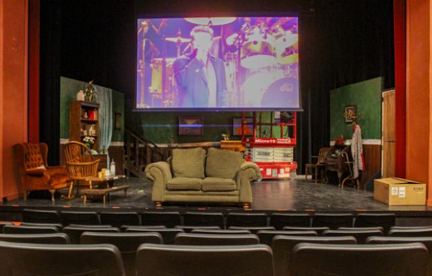 Absolute AVL of Midland installed a 180 inch projector screen at Fort Stockton Community Theatre on Aug. 16. The screen is the first to be installed at the venue. Photo by Nathan Heuer