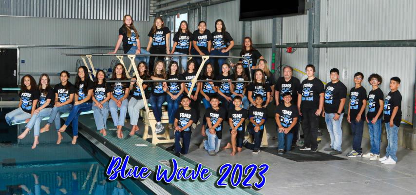 Pictured is the Blue Wave Middle School Swim Team. Courtesy Photo of Cynthia Galindo, West Texas Portraits.