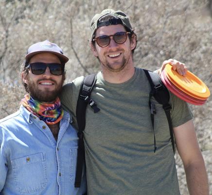Friends Greg and Garret stopped in Fort Stockton to enjoy the sunny weather and some disc golf at the Rooney Park on Saturday. 