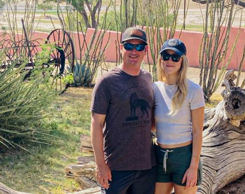 Ben Johnson and Lauren Reichert of Austin shared a day of touristic sightseeing in Fort Stockton. The couple enjoyed a morning of exploring the Annie Riggs Memorial Museum before departing to their new home in Washington. Photo by Jeremy Gonzalez