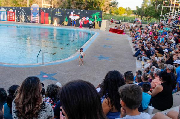 The Wee Miss and Tiny Tot beauty pageant contestants took center stage on Thursday the Water Carnival at the Comanche Springs Pool. Photo by Nathan Heuer