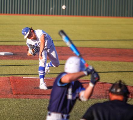 Gerry Diaz hurls a pitch during the second inning of Fort Stockton's home game against Greenwood on April 18. Photo by Nathan Heuer