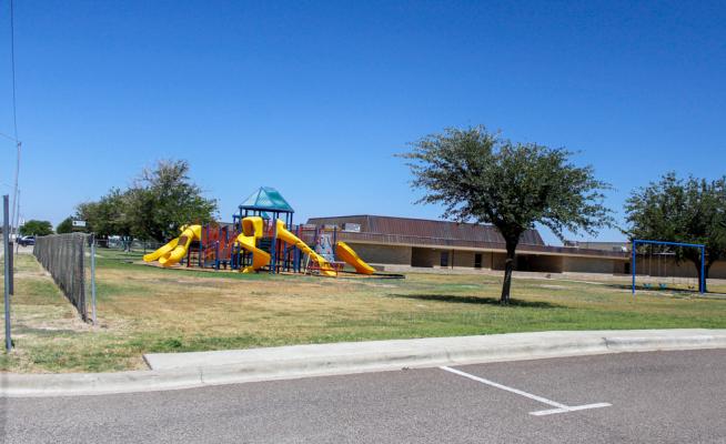 Fencing around the perimeter of the west side of Apache Elementary School in Fort Stockton is being considered by the district as an additional safety measure for students. Currently there is no fencing on the west side of the campus near the playground. Photo by Nathan Heuer