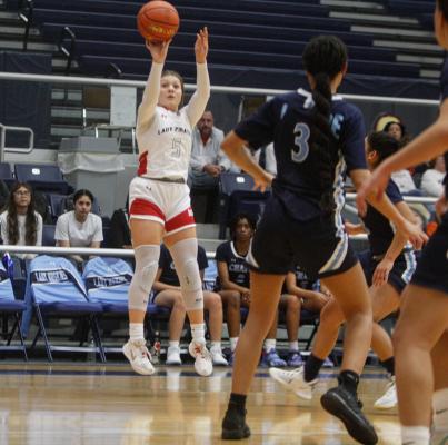 Lubbock Cooper senior Peyton North nets an open 3-pointer during the first half of Friday’s game against El Paso Chapin at the Special Events Center in Fort Stockton. Photos by Nathan Heuer