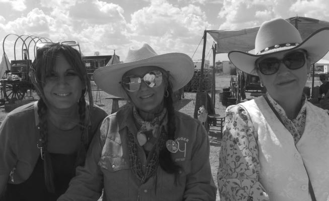 Chuckwagon servers Candice Owen, Kellye Duncan Garrett and Evelyn Miller dished out cowboy chow to the more than 1,000 attendees. Courtesy Photo