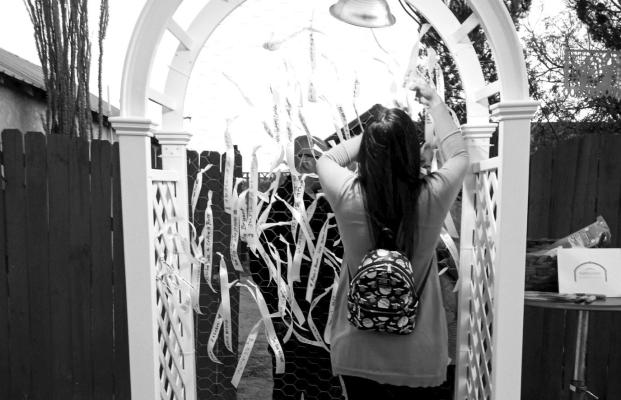 The third annual Memorial Arch will be available for people to remember those who have died by tying a ribbon to the Arch beginning today (Thursday) until Saturday, November 2. Courtesy photo
