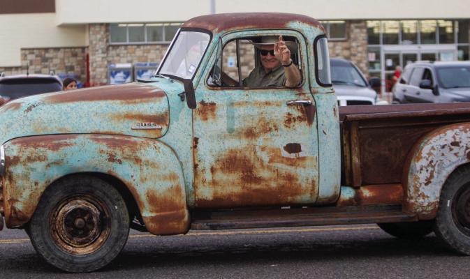 Pecos County resident and local historian Kirby Warnock brought the rustic vibes to Friday’s BBORR 2.0 Parade in his old school Chevrolet 3100 truck.