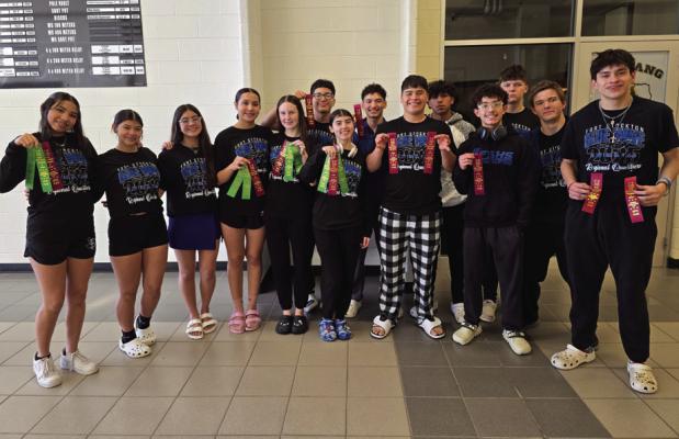 “They showed true grit and determination to swim faster,” said coach Lilia Forst after Blue Wave competed in a tough Region 1-4A Swim Meet this weekend. Courtesy Photo