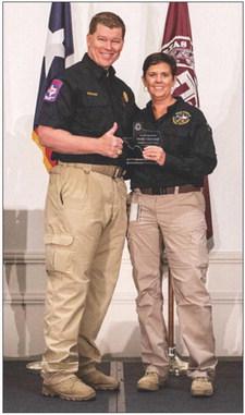 Fort Stockton District Coordinator Shelley Cleveland receives the Life-Saving Award COURTESY PHOTO