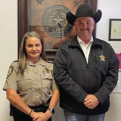 Newly promoted Chief Deputy, Abby Ramirez, and Pecos County Sheriff, Thomas J. Perkins. Courtesy Photo