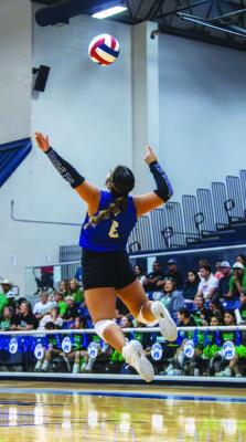 The Fort Stockton Prowler Volleyball program wrapped up their non-district slate on a high note in Presidio, where all three high school squads came away victorious. Valeria Marquez launches a powerful serve against Monahans during the Prowlers’ home opener, setting the tone in front of an electric Fort Stockton crowd. Photo by Jonah Armendariz, Tumbleweed+
