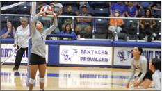 Fort Stockton setter Alyssa Rangel led the Prowlers in assists in their match at Monahans on Oct. 4. Rangel has averaged just under 11 assists per game in the last three contests. Photo by Nathan Heuer