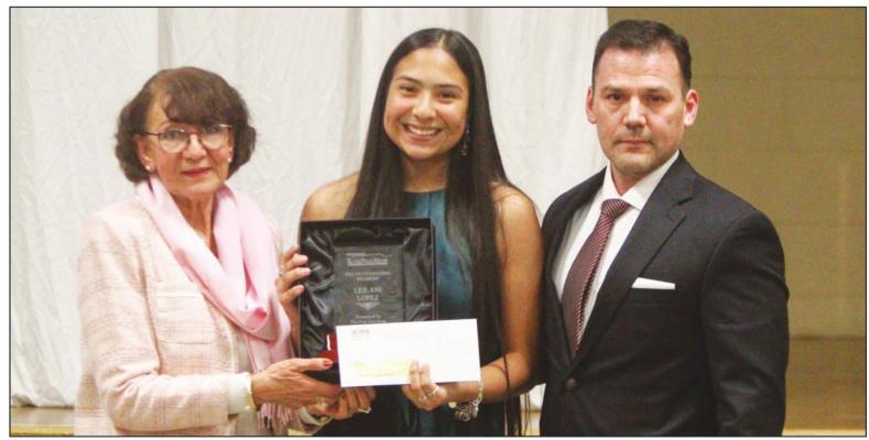 Leilani Lopez was named Outstanding Student of the Year with Miriam Forgacs and Roy Alvarado.