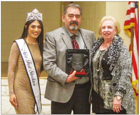 Steak House Restaurant won the 2021 Business of the Year. Pictured is former owners John and Alma Pacheco, and Miss Fort Stockton Gabriella Renteria.