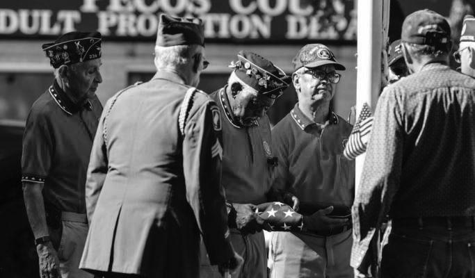 Fort Stockton veterans observe Memorial Day in 2023. Pioneer photo by Shawn Yorks.