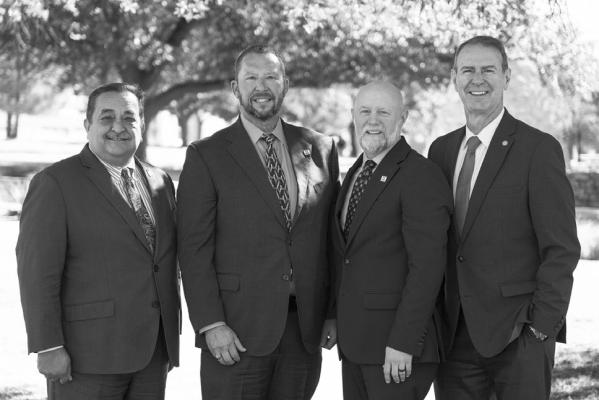 From left: Dr. Carlos Hernandez, president; Dr. John Decman, program director; Dr. Kevin Badgett, dean of the College of Education; Dr. Bernie Cantens, executive vice president and provost. Courtesy Photo
