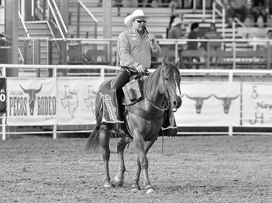 A two-time PRCA Announcer of the Year, Yerigan will return to Pecos to emcee the West of the Pecos Rodeo at Buck Jackson Arena. Photo by Robby Freeman