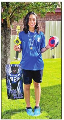 Avan Lujan earned the Outstanding Mascot award at Cheer Camp over a week ago in San Angelo. Courtesy Photos