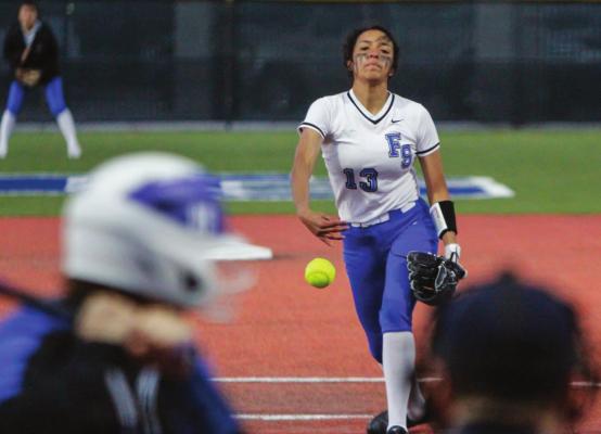 Fort Stockton junior Alyana Dominguez throws a pitch in the fifth inning of Tuesday’s contest against Presidio. Photo by Nathan Heuer
