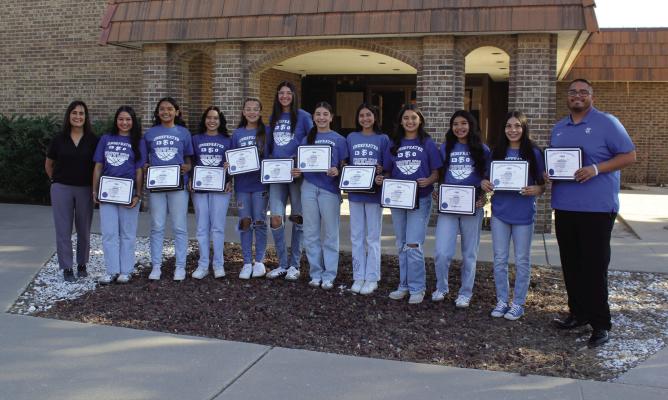 The 8th Grade Girls Basketball Blue Team were recognized at this weeks city council meeting for their undefeated season in 2025. Mayor Paul Casias and the city council commended the team for their hard work, dedication, and outstanding performance, highlighting their contribution to the community’s pride and spirit. Photo by Joh Covington