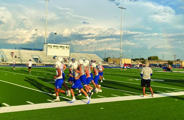 Despite some light rain, Panther footballers got on the field with blue above and green below. “They continue to put in the work, earning the right to wear the Panther jersey on Thursday and Friday nights. Proud to see their commitment, discipline, and heart as they prepare to represent Fort Stockton under the lights,” shared the school. Photo courtesy of Fort Stockton High School