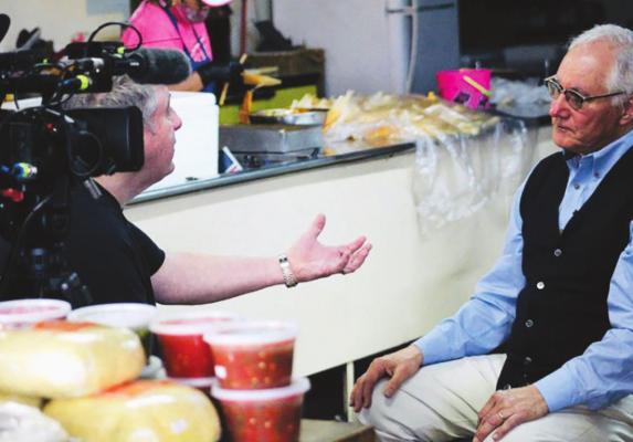 Host Bob Phillips sits across from J.B. Gallegos for an in-depth interview on the history and future of Comanche Tortilla &amp; Tamale Factory on March 4 at 107 S. Nelson St. in Fort Stockton. Photo by Jeremy Gonzalez