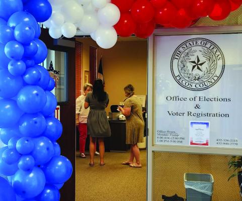 Last week, the Pecos County Elections Office held an open house to introduce the area to the layout and location for casting their ballot for this year’s November election. Photo by Joh Covington