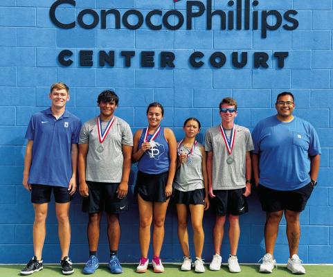 Pictured left to right, Coach Aaron, players Aric Palacios, Adison Fowler, Jaslene Tijerina, Dylan Jones, and Coach Garcia Courtesy Photo