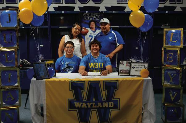 Fort Stockton Panther Julian Leyva signed his letter of intent to play football for Wayland Baptist University, located in Plainview last week.