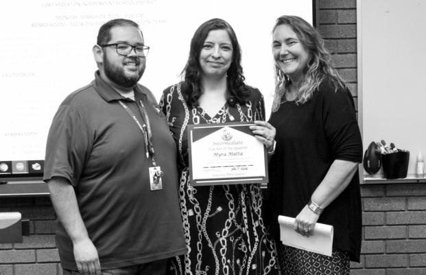 For her “unwavering commitment to excellence and for making such a positive impact on the lives of her students and colleagues,” Mya Matta was named as Intermediate’s Teacher of the Quarter.