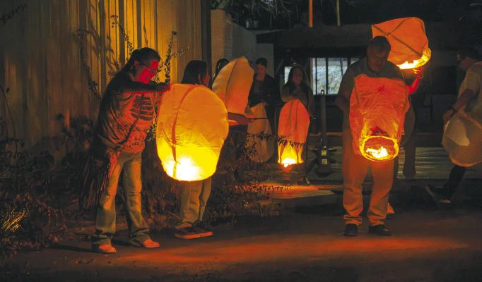 Lanterns of Love Illuminate the Night Sky in Fort Stockton – On Thursday, community members released golden lanterns during the annual lanterns memorial service held at the Eternity Funeral Home in Fort Stockton. The ceremony, which takes place every February to coincide with the “month of love,” allows participants to honor departed loved ones following a chapel service and a community meal hosted by the funeral home’s owner, Nancy Olvera. Pioneer Photo by Tristian Barragan