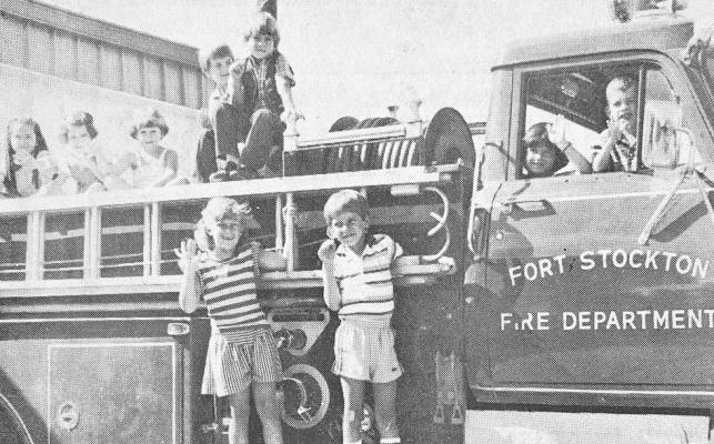 September 1983 issue: Hoping To Ride – Children at Alamo Elementary are trying out the fire truck in hopes their class is victorious in a contest in which the winning class gets a ride on the big red fire engine. The class with the most parents attending an Open House Monday will get the opportunity. Pictured on the fire truck (l-r) in kindergarten classes are Tatiana Valenzuela, Madalyn Ward, Becca Franco, Josh Burnham, and Brandon Hutson. First graders (l-r) are Kerry Wofford, Jonathan Espino, Jill Mitche