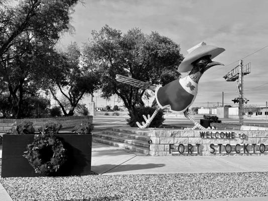 The City of Fort Stockton through the Fort Stockton Convention and Visitors Bureau (CVB) decked the halls, or bird, for this holiday season. Paisano Pete looks grand in his red cloak and a hat that is on Santa’s wish list. Photo courtesy of Visit Fort Stockton