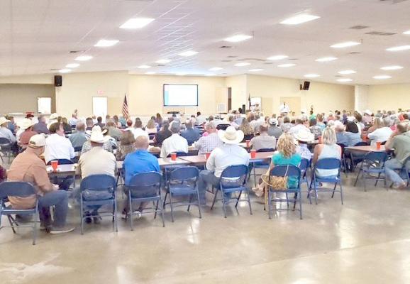 TX AgriLife Presentation- Texas AgriLife held a presentation at the Pecos County Civic Center for ranchers and farmers pertaining to the NWS new world screwworm on Thursday night, 7-29-26. The presentation was performed by National and State agencies with over 300 people in attendance. A special thanks to Dalton York for putting this together. Courtesy photo.