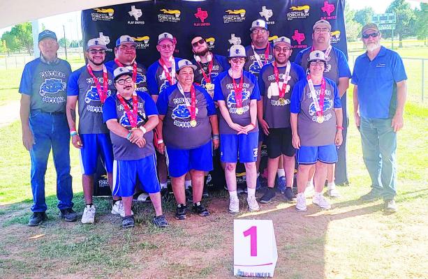 The Fort Stockton Special Athletes pose after their Gold Medal WIN!