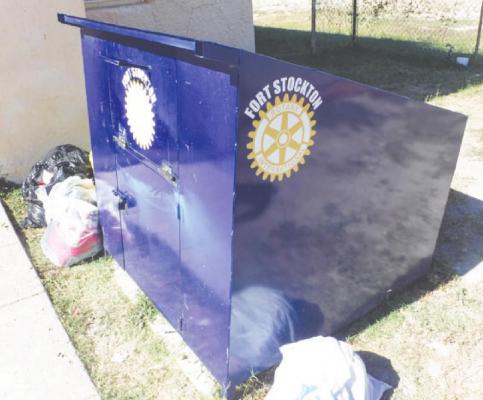 The repaired donations box.