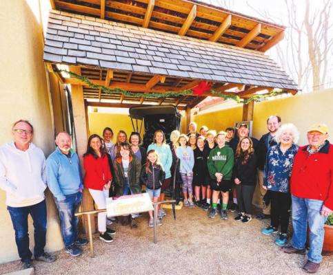 The Eudaly family visited Fort Stockton on Dec. 29 to visit an artifact once belonging to their relatives. The new generations of Eudaly’s reattained their family tie to the carriage on their visit to historic Fort Stockton. Photo by Jeremy Gonzalez