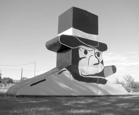 Alley Oop, the strip’s title character, was a sturdy citizen who lived in the prehistoric kingdom of Moo. The large replica of the character is located at Alley Oop Fantasyland in Iraan. Courtesy Photo